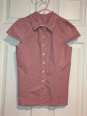 J. Galt Girls' Short-Sleeve Red Check Button-Front Shirt